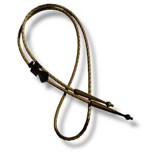 Vtg Bolo Tie Thunderbird Copper Braided Leather Necklace Western Rodeo Cowboy